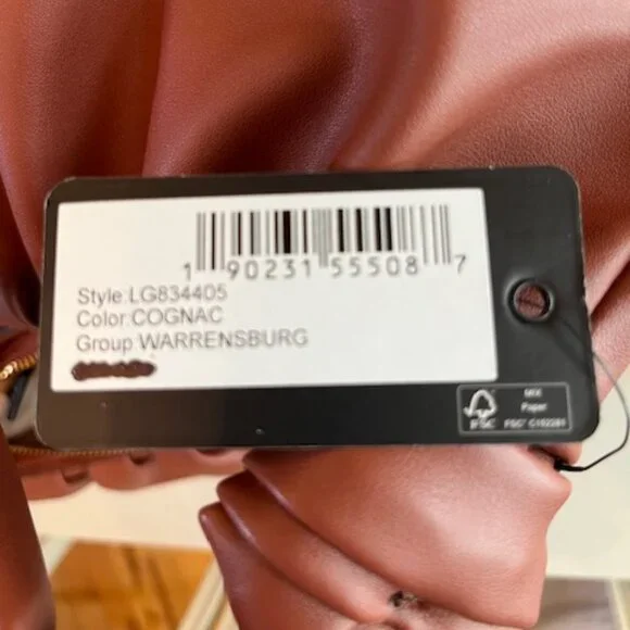 GUESS Los Angeles Small Satchel Faux Leather Cognac color Hand bag-NEW - Picture 13 of 13